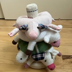 Pottery Barn Kids Farm Animal Stacker Plush Stackable Rings Baby Toy *no chicken